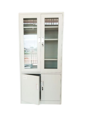 Armário para arquivos de duas portas + 2 portas de vidro