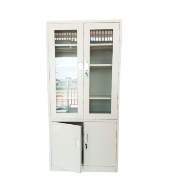 Armário para arquivos de duas portas + 2 portas de vidro