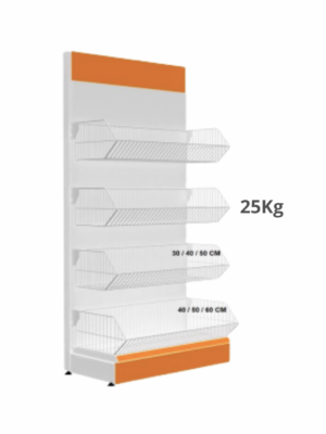 Prateleira de Parede com 4 Cestos Aramados