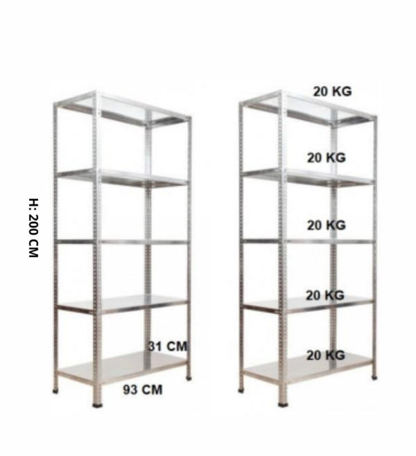 Estante de Aço Reforçada para Armazém – H: 200 cm