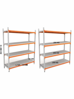 25KG (6) Estante de Aço Reforçada, suporta até 250 KG por prateleira.
