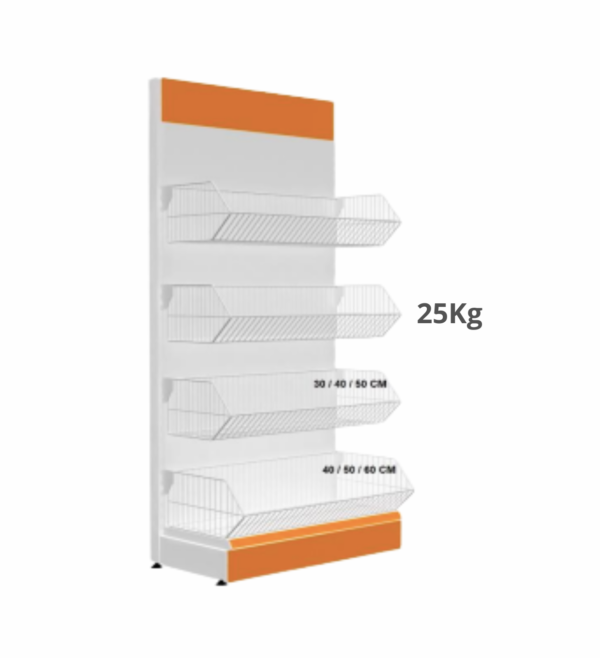 Prateleira de Parede com 4 Cestos Aramados Prateleira de Parede com 4 Cestos Aramados