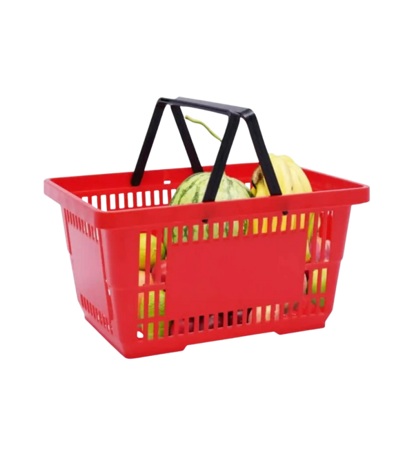 6 Cesto de Compras Plástico com Alças