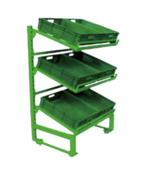 Expositor Industrial Móvel com 6 Cestas