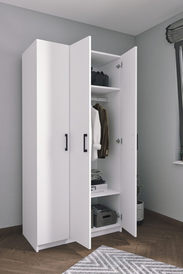 Armário Branco de 3 Portas Armário Branco de 3 Portas