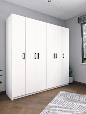 Armário Branco de 6 Portas Armário Branco de 6 Portas