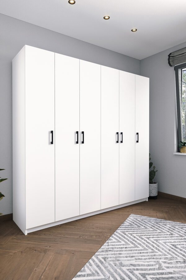 Armário Branco de 6 Portas